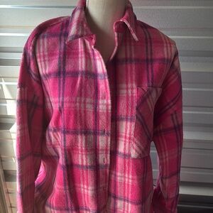 Francesca's Collections Vibrant Pink Plaid Shirt